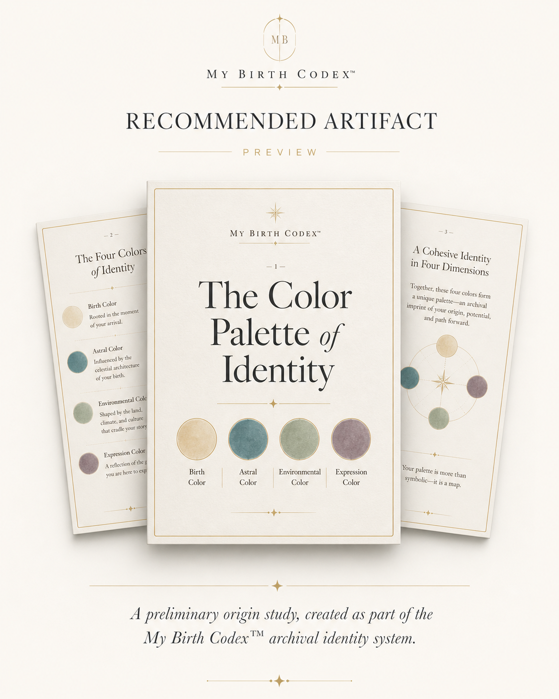 The Color Palette of Identity — a personalized archival PDF by My Birth Codex